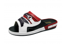 Men Sandals SKF-25 White-Black Nappa-Red Suede-Red Nappa